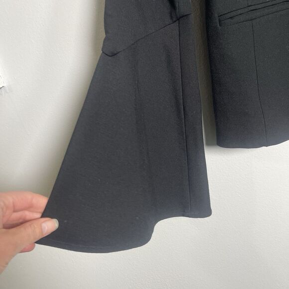 ANTHROPOLOGIE Cartonnier Bell Sleeve Blazer Medium Black NEW Modern Boho Chic - Picture 4 of 11